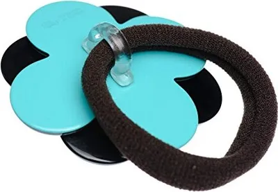 Produktbild von Kosmart - Haargummi 'Lucky brake' - Schwarz und Trkis-Farbkombination-Matt - 48x48 mm-handgemacht
