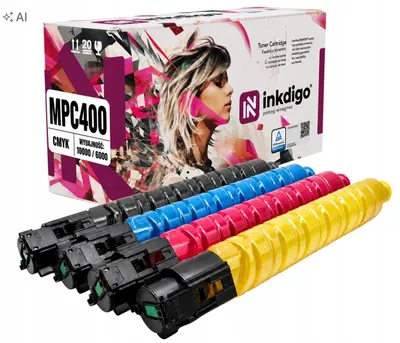 Produktbild von Inkdigo 4er-Set Toner 841299–841302 für Ricoh Aficio MP C300, C400 – CMYK,