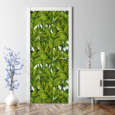 Produktbild von Dekorative Klebefolie selbstklebend Tapete Türposter dekoration Große Tropenblätter 77 x 200 cm