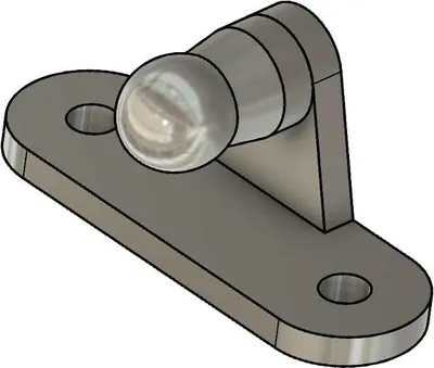 Obrázok produktu pre Plynová pružina Držiak Upevnenie Prídavné diely Uholník pre 10 mm guľovú hlavicu 90° 47 mm x 24 mm do 450 N - 1