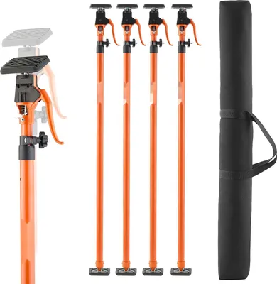 Produktbild von Teleskop-Deckenstütze - Montagestütze 4er-Set - Höhenverstellbar 125–291 cm - Tragkraft 90 kg - Robuster Stahl - Einhandbedienung - Für Trockenbau & Schränke - Als Frachtstange