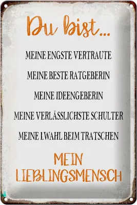 Produktbild von Blechschild Spruch 20x30cm du bist mein Lieblingsmensch