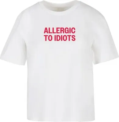 Obrázok produktu pre Tričko Urban Classics Allergic To Idiots biele - 5XL