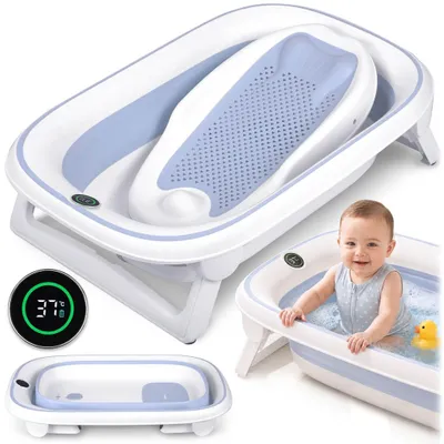Produktbild von Faltbare Babybadewanne mit Thermometer und Einsatz