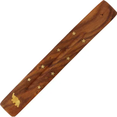 Produktbild von Räucherstäbchenhalter aus Holz - 1 Stück - goldene Sterne - Elefant