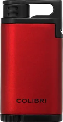 Produktbild von Colibri *Belmont II* Feuerzeug rot/schwarz mit Jet Flame + Füllstandanzeige