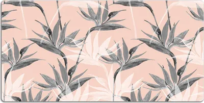 Produktbild von Schreibtischmatte Tischunterlage 120x60 cm Mauspad - Schwarze und weiße Blumen