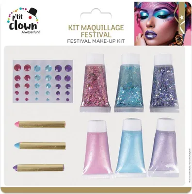 Immagine prodotto di Set trucco glitterato per festival - Taglia unica