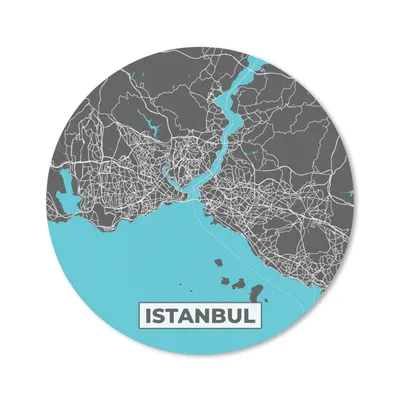 Produktbild von MuchoWow® Mauspad Mousepad Istanbul - Blau - Karte - Stadtplan - Karte 50x50 cm - Mousepads - Maus Mat - Pad - Mausunterlage - Vinyl