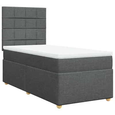 Produktbild von vidaXL Boxspringbett mit Matratze Dunkelgrau 100x200 cm Stoff