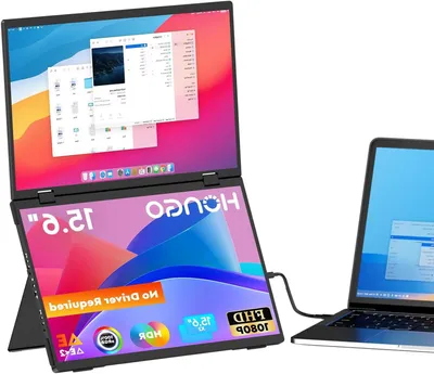 Produktbild von Tragbarer Monitor, 15,6 Zoll, Full HD, Dual-Bildschirm, IPS-Technologie, 360-Grad-schwenkbar, USB-C