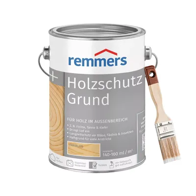 Produktbild von Bandloo Set Remmers Holzschutz-Grund 2,5L + Pinsel - Holzschutz