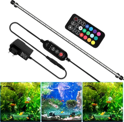 Produktbild von TolleTour 92.5cm LED Aquarium Lampe Tank Leuchtet Unterwasser Beleuchtung Dimmbar 3 Lichtmodi mit Timer,mit Fernbedienungen,IP67