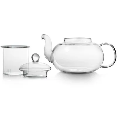 Produktbild von OZAVO Teekanne OZ240, 600 ml, aus Borosilikat Glas Ice Tee Glaskanne 0.6 l Teesieb Herausnehmbaren Filter Sieb Teesieb Eis Tee Glasteekanne