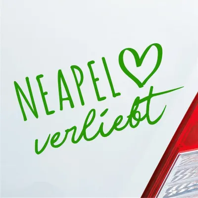 Produktbild von Auto Aufkleber Neapel verliebt Herz Stadt Heimat Liebe Car 19x10 cm Hellgrün Sticker Heckscheibenaufkleber
