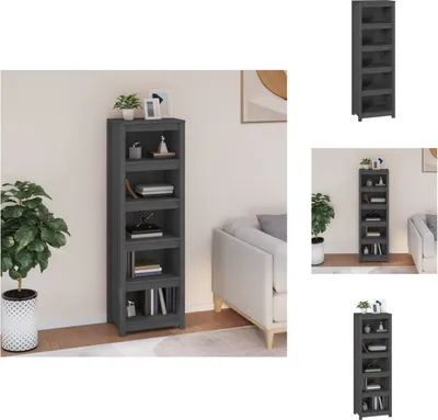Produktbild von vidaXL Bücherregal Grau 50x35x154 cm Massivholz Kiefer - Bücherregale & Bücherschränke
