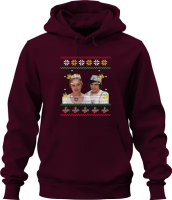 Produktbild von Drei Haselnüsse für Aschenbrödel - Ugly Christmas Sweater Weihnachten Uni Hoodie Kapuzenpullover, Burgundy, S