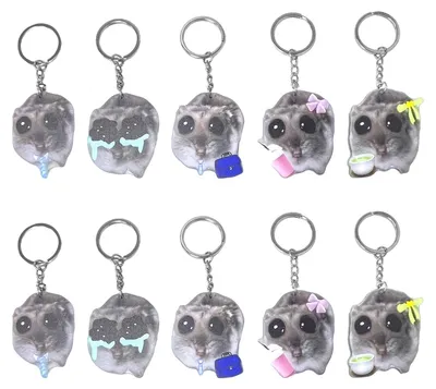 Productafbeelding van 10 Muizige Emoticon Sleutelhangers voor Rucksackdecoratie