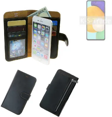 Produktbild von K-S-Trade Schutz Hülle kompatibel mit Samsung Galaxy A52 5G Klapphülle Case Phone cover Slim Handytasche Handy Hülle schwarz aus Kunstleder (1 Stk)