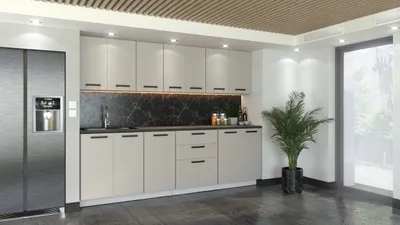 Produktbild von Küchenzeile Küchenblock, moderne Küchenmöbel-Set KUCHNIA MILAN 260 cm Kaschmir