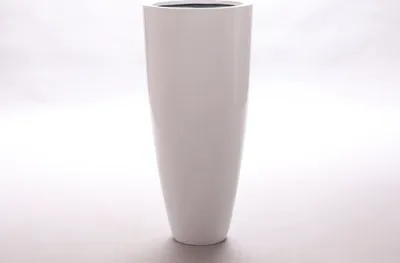 Produktbild von Elegant Einrichten | Pflanzkübel | Fiberglas | rund konisch | D30xH60cm | Hochglanz weiß
