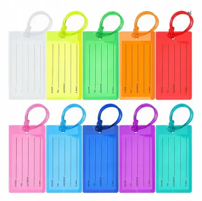 Produktbild von Gepäckanhänger für Koffer - Bunte Kofferanhänger, 10 Stück, 6,5 x 11 cm