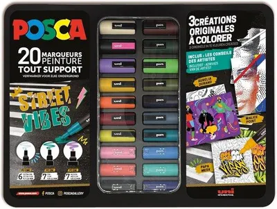Produktbild von Famanu Stiftmarker Set 20 Farben - In praktischer Aufbewahrungskoffer
