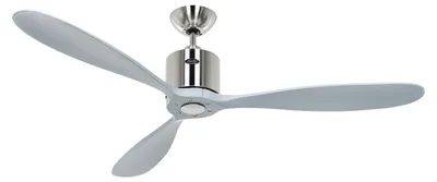 Zdjęcie produktu dla Energooszczędny wentylator sufitowy z pilotem Aeroplan Eco chrom / jasnoszary 132 cm