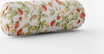 Produktbild von SCHÖNER LEBEN. Kissenhülle aus Baumwolle Gariguette Erdbeeren weiß ro Größe 15x40cm (ØxB) Nackenrolle 15x40cm (ØxB) Nackenrolle Größe