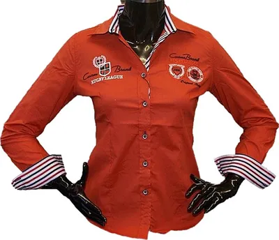 Produktbild von Brandneu Designer Damen Bluse CARISMA CRM1002 Stickerei Ziegel S