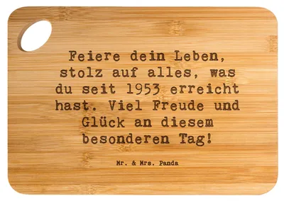 Produktbild von Mr. & Mrs. Panda Frühstücksbrett Spruch 1953 Geburtstag - Transparent - Geschenk, Holzbrett, feiern, Happy Birthday, Alter, Brett, Geburtsjahr, Holzbrettchen, Hackbrett