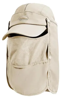 Immagine prodotto di Cappello da sole con protezione per il collo, protezione solare UPF 50+, traspirante, pieghevole, ad asciugatura rapida, color beige, taglia unica
