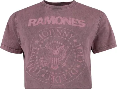 Produktbild von Ramones T-Shirt Damen Crest purple Band-Merch, Bands 100% Baumwolle L