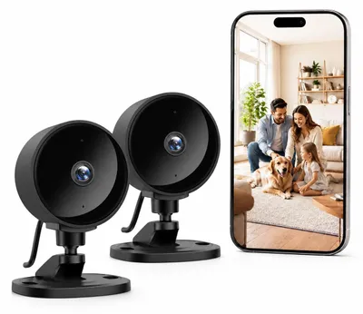 Immagine prodotto di WOLFANG, telecamera di sorveglianza interna 1080P, mini telecamera Wi-Fi per la casa con visione notturna