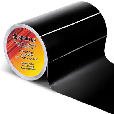Produktbild von Autofolie Schwarz Glänzend 10cm x 6m Selbstklebend Vinyl Lackschutzfolie