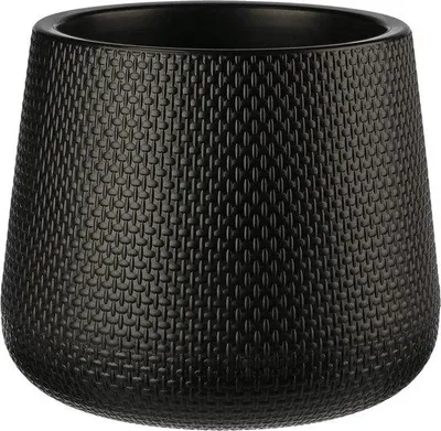 Immagine prodotto di Vaso in plastica, rotondo, 23 cm, nero, leggero, per interni/esterni