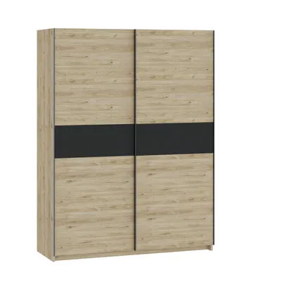 Obrázok produktu pre Šatníková skriňa 151 cm RANDLER - orech hickory / antracitová