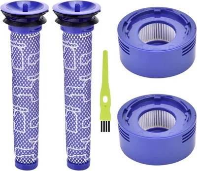 Produktbild von V8 Filter für Dyson 2 Stück V7 V8 HEPA-Nachmotorfilter Kit & 2 Vorfilter Ersatzfilter für Dyson V7 V8 Animal und Absolute Cordless Staubsauger # DY-96566101, DY-96747801
