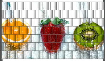 Produktbild von Wallario Zaunsichtschutz mit Motiv Frische Früchte übergossen mit Wasser für Ein- und Doppelstabmatten Zäune in der Größe 250 x 140 cm
