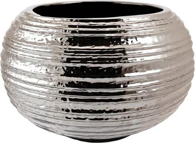 Produktbild von Kaheku Vase Kübel Medan silber, Ø 35,5 cm, H= 23 cm  7833035897