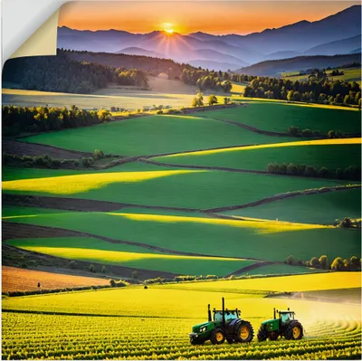 Produktbild von ARTland Wandbild, selbstklebend Ki generierter Trecker auf einem Feld Größe: 70x70 cm