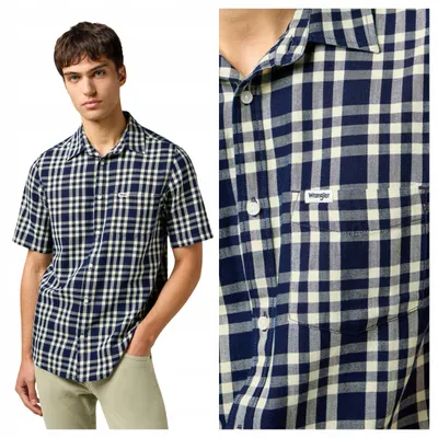 Produktbild von Wrangler | Herrenhemd SS 1 PKT Shirt dunkelblau Indigo Baumwolle Größe M