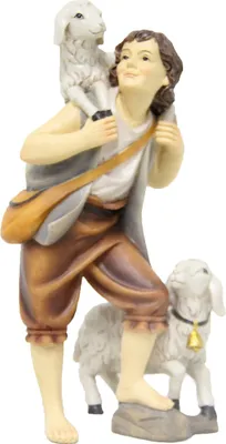 Produktbild von Krippenfiguren Set Hirte mit Schafen, 13 cm, Polyresin Deko