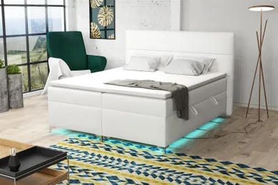 Produktbild von Boxspringbett Schlafzimmerbett CANELA 140x200cm inkl.Bettkasten/ LED