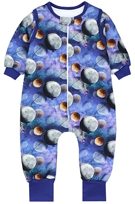 Produktbild von TupTam Baby Schlafsack mit Füßen und Ärmel  e Materialien Winterschlafsack, Farbe: Kosmos Mond, Größe: 80-86