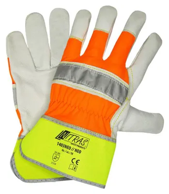 Produktbild von Rindvolllederhandschuh NITRAS 103NEO HI-VIS Größe 10