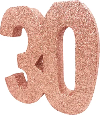 Produktbild von Creative Party - Glitzer - Tischdekoration "Number 30" - Kunststoff SG29263 (Einheitsgröße) (Roségold)
