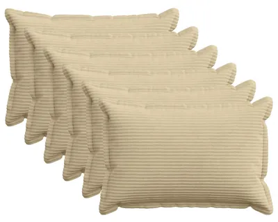 Imagen del producto de vidaXL Fundas de cojín, 6 unidades, HOUTEN, verde claro-gris, 50 x 75 cm, cordón