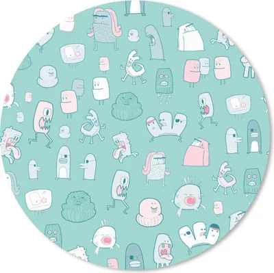 Produktbild von MuchoWow® Mauspad Mousepad Monster - Muster - Pastell 20x20 cm - Mousepads - Maus Mat - Pad - Mausunterlage - Schreibtischmatte