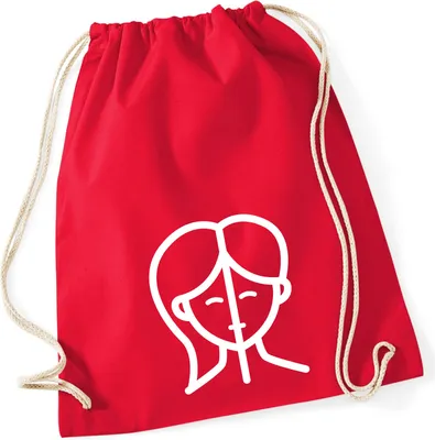 Produktbild von Huuraa Turnbeutel Zwillinge Sternzeichen Symbol 12 Liter Classic Red Baumwolle Rucksack Geschenkidee